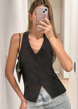 Chaleco tipo halter color negro para mujer - Flashy