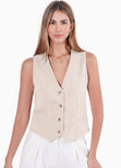 Chaleco tipo sastre con botones - SHARINA.BEIGE