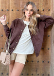 Chaqueta bomber color café para mujer - Flashy