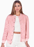 Chaqueta bomber oversized color rosado para mujer - Flashy
