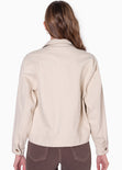 Chaqueta con bolsillos y botones color beige para mujer - Flashy