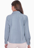 Chaqueta de corduroy color azul para mujer - Flashy