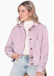 Chaqueta de corduroy color lila para mujer - Flashy