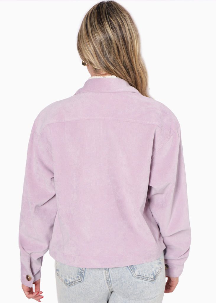Chaqueta de corduroy color lila para mujer - Flashy