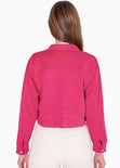 Chaqueta de gamuza corta color rosado, fucsia para mujer - Flashy