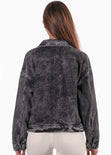 Chaqueta denim color gris, negro para mujer - Flashy