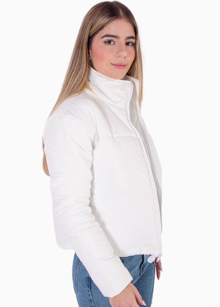 Chaqueta puffer color blanco para mujer - Flashy