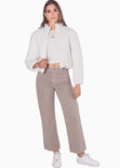 Chaqueta puffer ovejera color blanco, marfil para mujer - Flashy