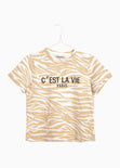 Camiseta estampada "c'est la vie" para mujer - Flashy