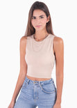 Crop top anudado en espalda para mujer - Flashy
