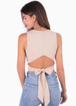 Crop top anudado en espalda para mujer - Flashy