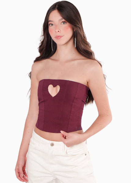 Corset con varilla de corazon en escote para mujer - Flashy