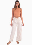 Crop top  sin mangas color terracota, naranja para mujer - Flashy