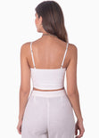 Crop top de tiras con aro en el escote color blanco para mujer - Flashy