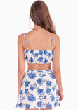 Crop top de tiras color marfil para mujer - Flashy