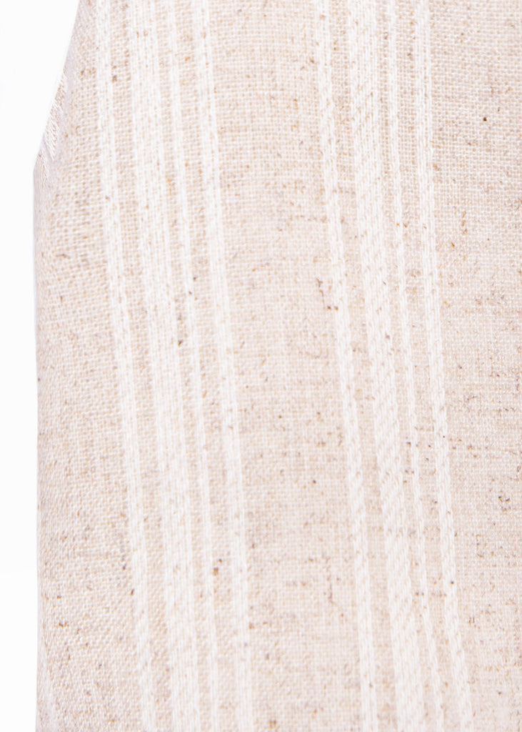 Crop top de tiras tipo lino con rayas color beige para mujer - Flashy