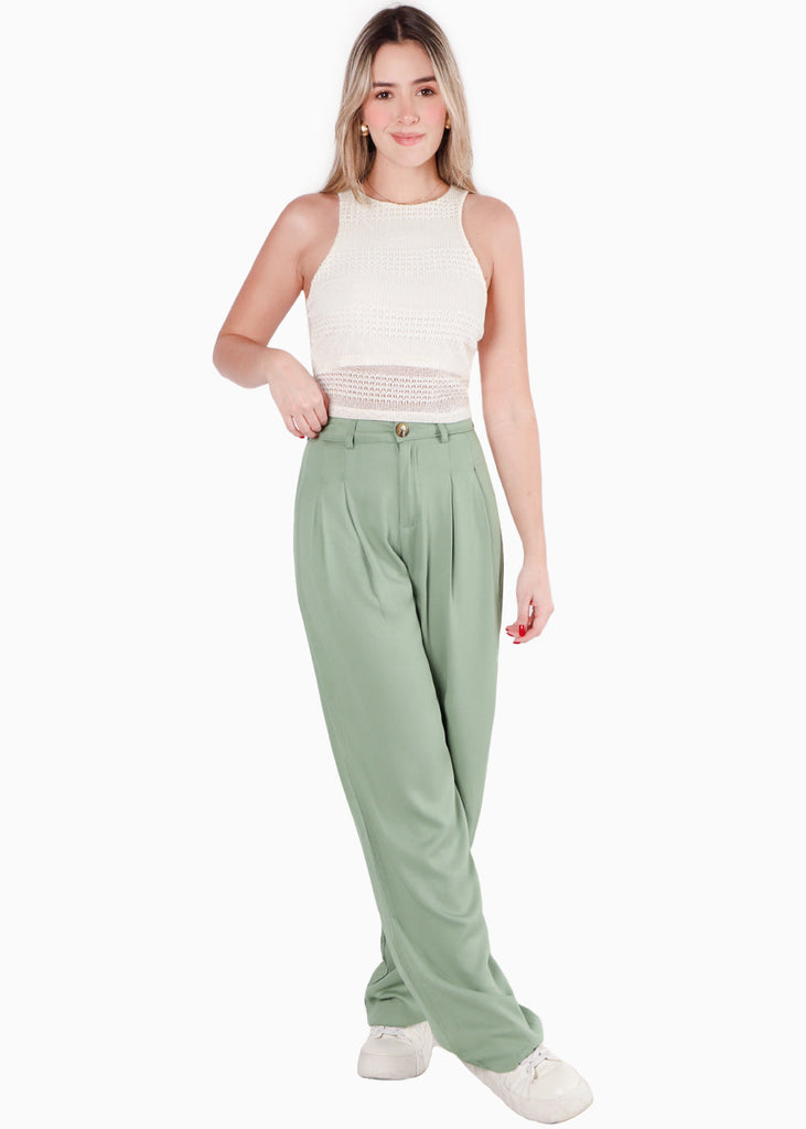 Crop top sin mangas y de malla color beige para mujer - Flashy