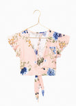 Crop top cruzado flores para mujer - Flashy