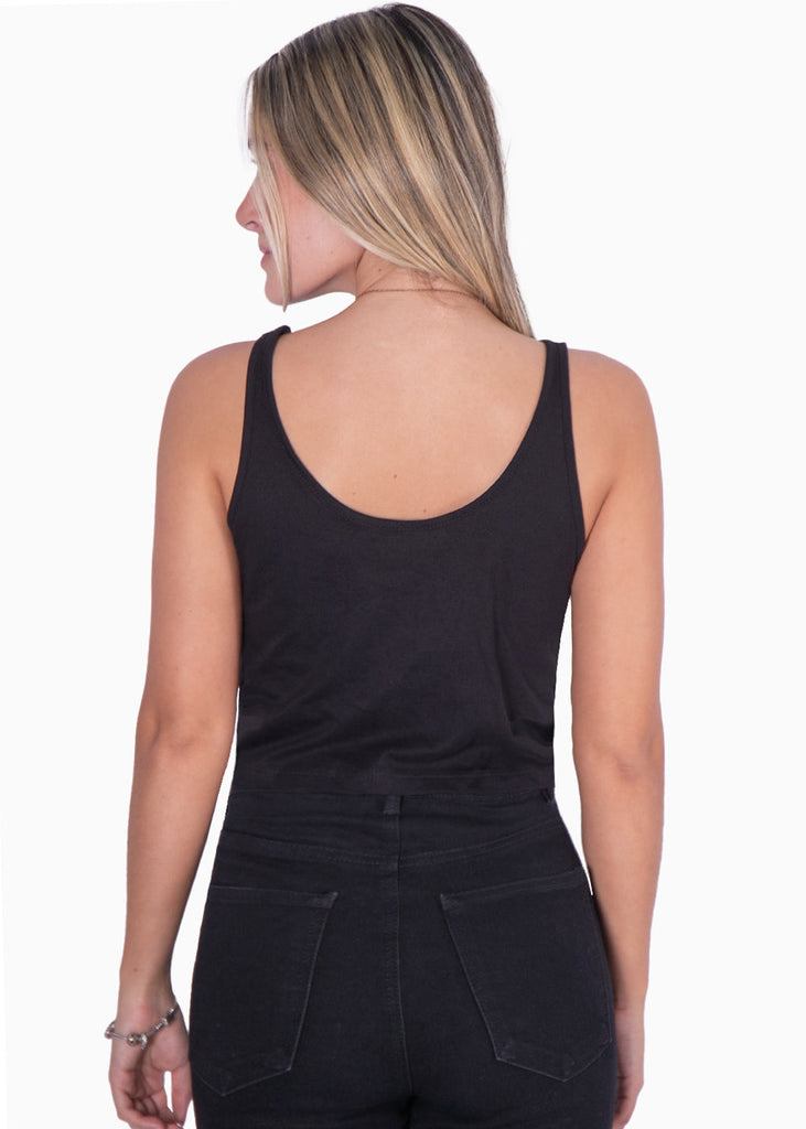 Crop top de tiras y lentejuelas color negro para mujer - Flashy
