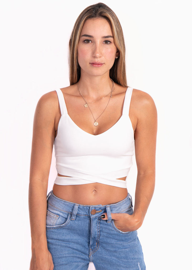 Crop top con cruce en espalda para mujer - Flashy