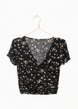Blusa cruzada con estampado de puntos para mujer - Flashy