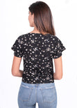 Blusa cruzada con estampado de puntos para mujer - Flashy
