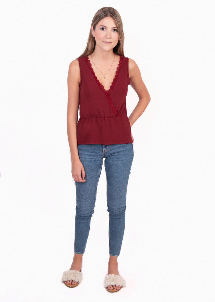 Blusa cruzada con bolillo para mujer - Flashy