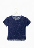 Blusa de encaje manga corta para mujer - Flashy
