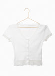 Blusa de encaje manga corta para mujer - Flashy