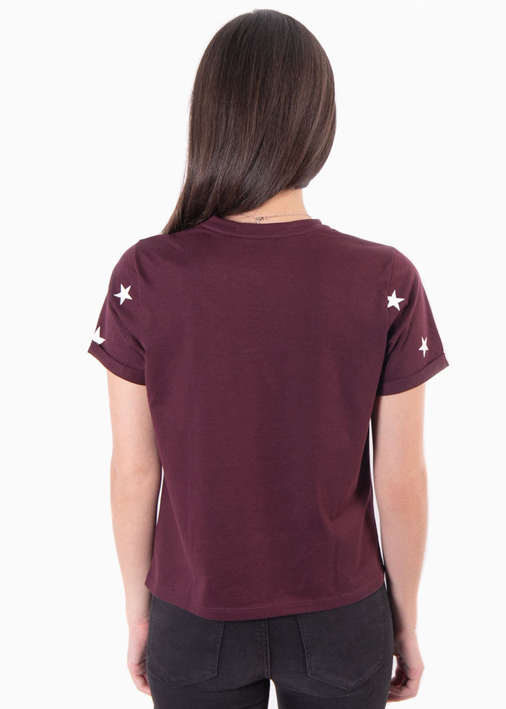 Camiseta estampada estrellas con bolsillo para mujer - Flashy
