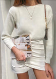 Falda corta con cruce color blanco, marfil para mujer - Flashy