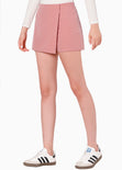 Falda short cruzada color rosado para mujer - Flashy