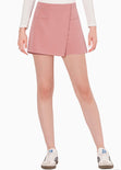 Falda short cruzada color rosado para mujer - Flashy