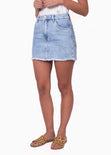 Falda jean de tiro alto para mujer - Flashy