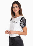 Camiseta estampada "Femenine" para mujer - Flashy