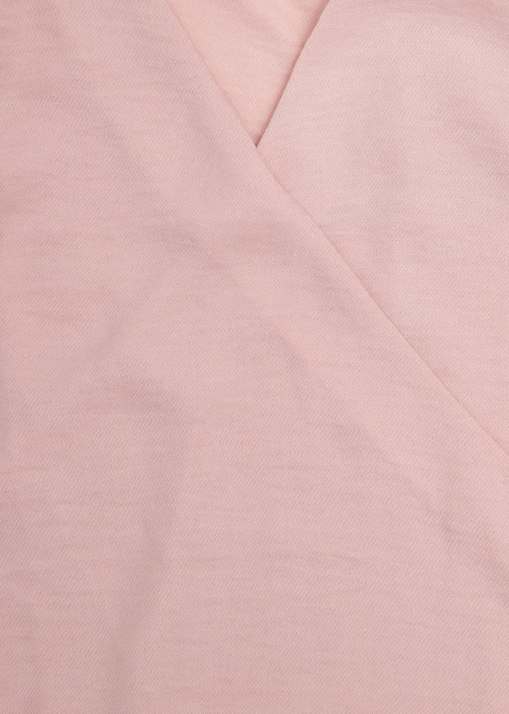 Blusa cruzada rosada con moños en mangas para mujer - Flashy