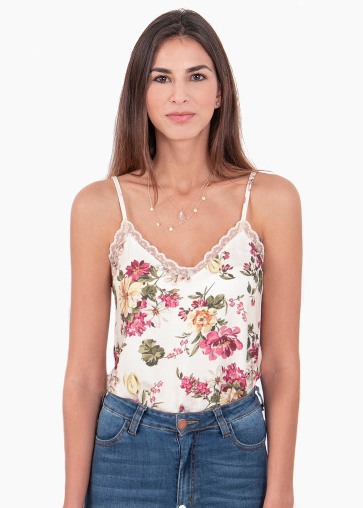 Blusa flores con encaje para mujer - Flashy