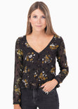 Blusa estampada de flores con bolero para mujer - Flashy