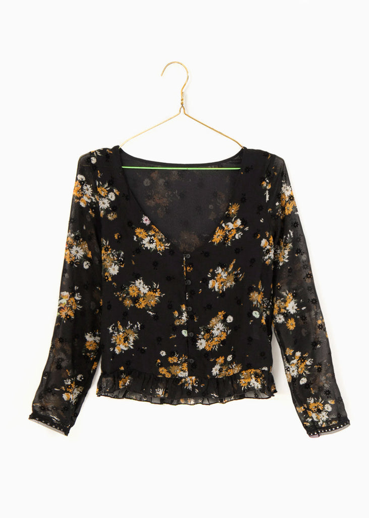 Blusa estampada de flores con bolero para mujer - Flashy