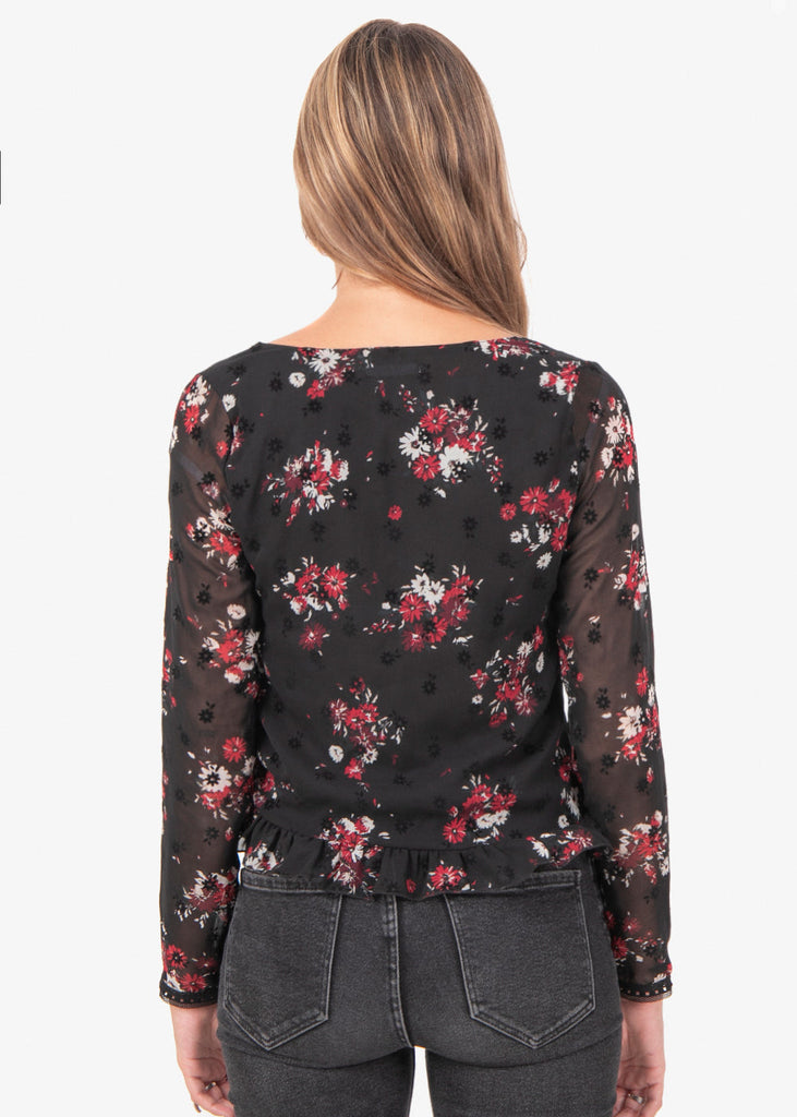 Blusa estampada de flores con bolero para mujer - Flashy