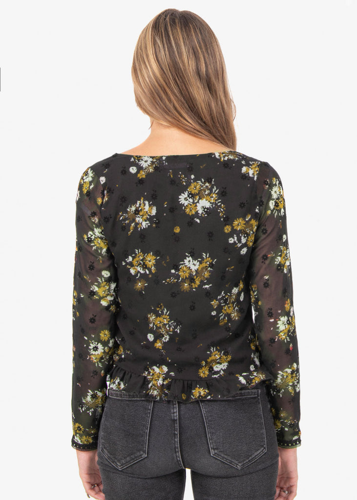 Blusa estampada de flores con bolero para mujer - Flashy