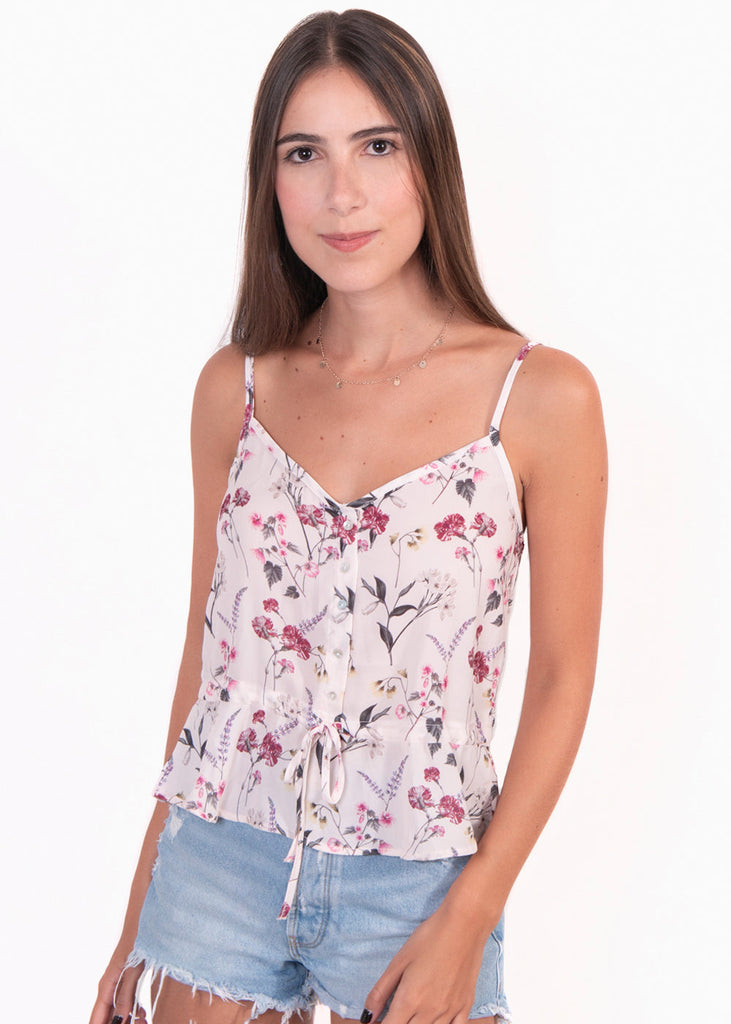 Blusa de flores con cinta para mujer - Flashy