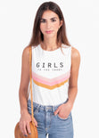 Camiseta estampada "Girls" bloques de color para mujer - Flashy