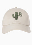 Gorra con bordado de cactus color beige para mujer - Flashy