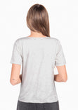 Camiseta cuello en V con encaje para mujer - Flashy