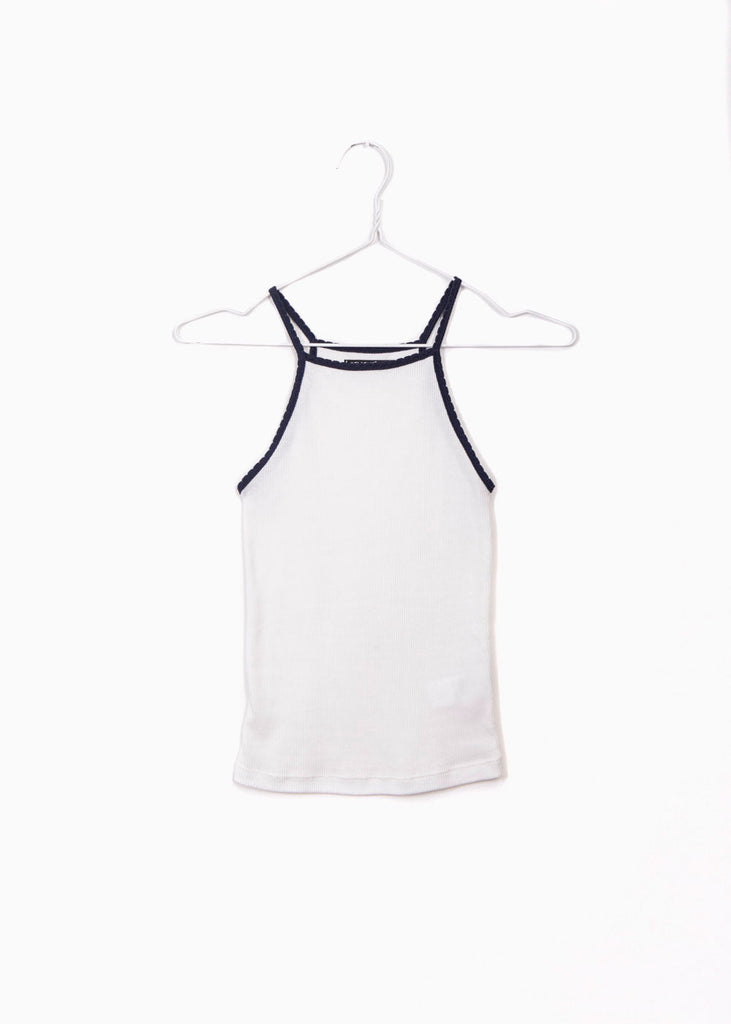 Blusa cuello halter con tiras en contraste para mujer - Flashy
