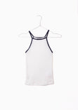 Blusa cuello halter con tiras en contraste para mujer - Flashy