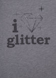Camiseta estampada "I Love Glitter" color gris para mujer - Flashy