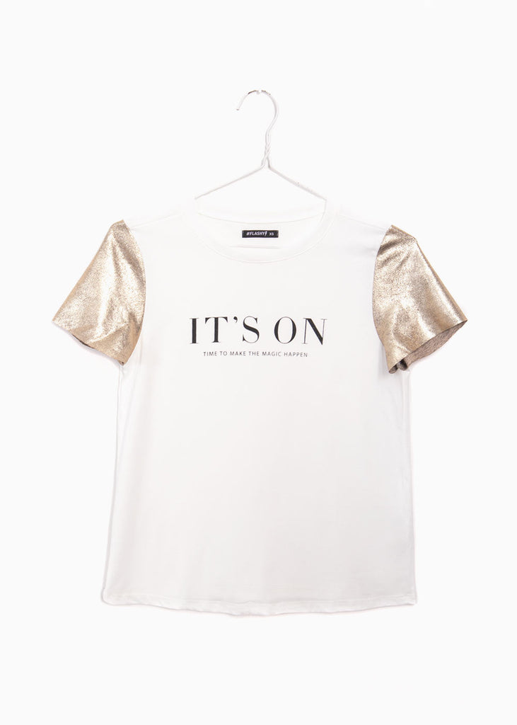 Camiseta estampada "It's on" para mujer - Flashy