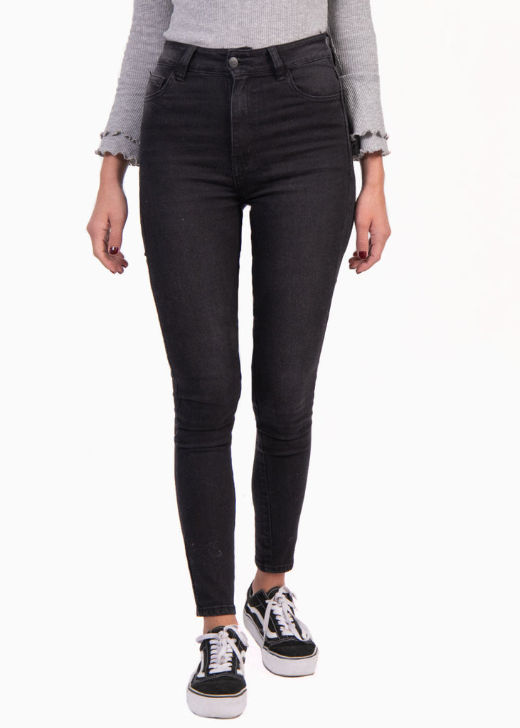 Jean tiro alto skinny desgastado para mujer - Flashy